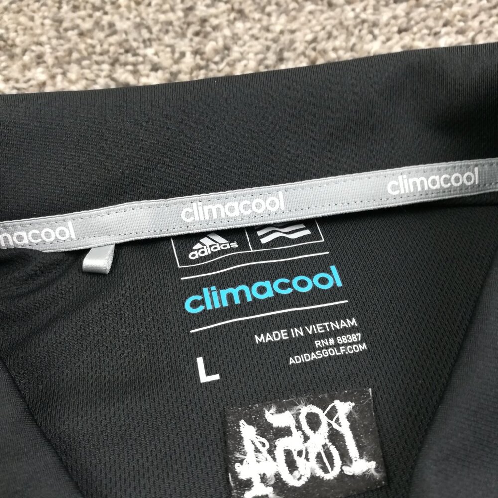 Adidas Philadelphia Cricket Club Polo Shirt Climacool Striped Black Mens Large - Picture 4 of 8